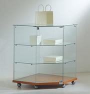 Glass Corner Counter For Pharmacy Displays