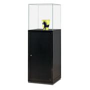 Pedestal With Glass Top And Lockable Storage For Displaying Collections