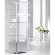 Tall Corner Glass Showcase With Storage For Trophies Displays