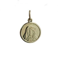 18ct Gold 13mm round Our Lady of Sorrows Pendant