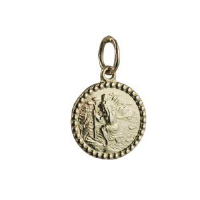 18ct Gold 13mm round St Christopher Pendant Only Suitable for Children