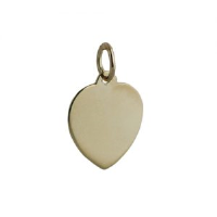 18ct Gold 14x14mm plain heart Disc Pendant