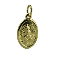 18ct Gold 17x11mm oval St Christopher Pendant