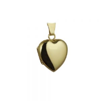 18ct Gold 17x16mm heart shaped plain Locket