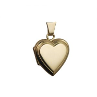 18ct Gold 17x17mm heart shaped plain flat Locket