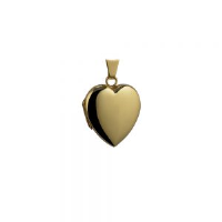 18ct Gold 21x19mm heart shaped plain Locket