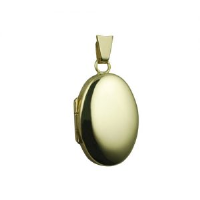 18ct Gold 22x15mm oval plain Locket