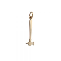 9ct Gold  25x7mm solid Hammer Pendant or Charm