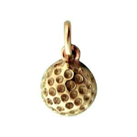 9ct Gold 10mm Golf ball Pendant or Charm