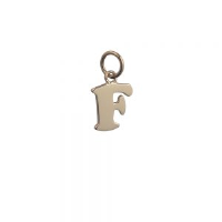 9ct Gold 10x10mm plain Initial F Pendant or Charm