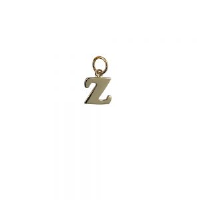 9ct Gold 10x10mm plain Initial Z Pendant or Charm
