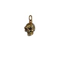 9ct Gold 10x11mm Skull Pendant or Charm