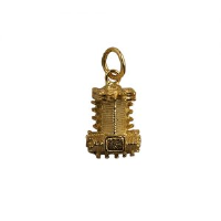 9ct Gold 10x13mm hollow Westminster Abbey Pendant or Charm