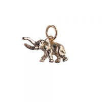 9ct Gold 10x20mm tusker Elephant Pendant or Charm