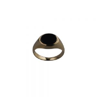 9ct Gold 10x8mm across finger Onyx Signet Ring Sizes J-P