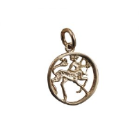 9ct Gold 11mm pierced Sagittarius Zodiac Pendant