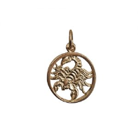 9ct Gold 11mm pierced Scorpio Zodiac Pendant