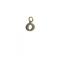 9ct Gold 11x10mm plain Initial O Pendant or Charm