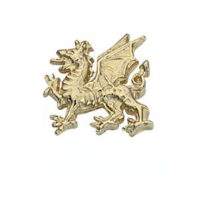 9ct Gold 11x11mm  Welsh Dragon Tie Tack