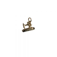 9ct Gold 11x11mm moveable Sewing Machine Pendant or Charm