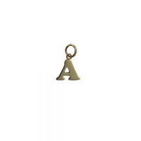 9ct Gold 11x12mm plain Initial A Pendant or Charm