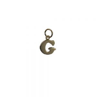 9ct Gold 11x12mm plain Initial G Pendant or Charm
