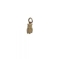 9ct Gold 11x7mm Owl Pendant or Charm