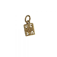9ct Gold 11x9mm King of Diamonds Playing Card Pendant or Charm