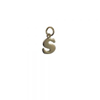 9ct Gold 11x9mm plain Initial S Pendant or Charm