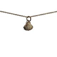 9ct Gold 11x9mm Sea Shell Pendant with a 1.1mm wide cable Chain 18 inches