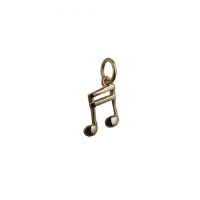 9ct Gold 11x9mm Semi Quaver musical note Pendant or Charm
