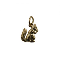 9ct Gold 11x9mm sitting Squirrel Pendant or Charm