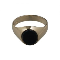 9ct Gold 12x10mm gents Onyx set Signet Ring Sizes R-W