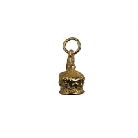 9ct Gold 12x10mm Royal Crown Pendant or Charm