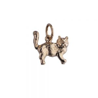 9ct Gold 12x13mm Cat Pendant or Charm