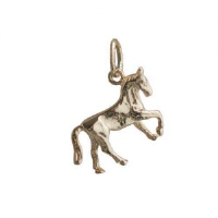 9ct Gold 12x15mm Horse standing lifting a front hoof Charm