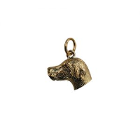 9ct Gold 12x19mm Dog Head Pendant or Charm