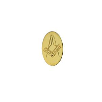 9ct Gold 12x8mm hand engraved Masonic Tie Tack
