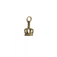 9ct Gold 12x8mm Royal Crown Pendant or Charm