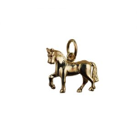9ct Gold 13x15 unsaddled Horse Pendant or Charm