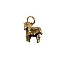 9ct Gold 13x13mm Horse and Foal Pendant or Charm