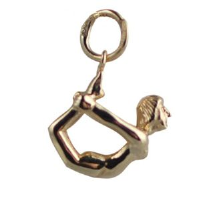 9ct Gold 13x15mm Bow Pose Yoga Position Pendant or Charm