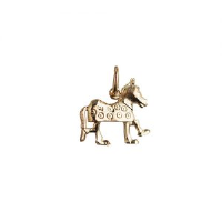 9ct Gold 13x15mm Pantomime Horse Pendant or Charm