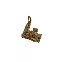 9ct Gold 13x18mm Westminster Abbey Pendant or Charm
