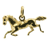 9ct Gold 13x26mm Running Horse Pendant or Charm