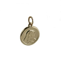 9ct Gold 14mm round Our Lady of Sorrows Pendant