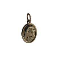 9ct Gold 14x11mm oval Our Lady of Sorrows Pendant