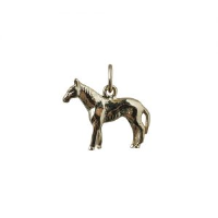 9ct Gold 14x19mm Standing Horse Pendant or Charm