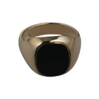 9ct Gold 15x13mm onyx cushion gents Signet Ring Sizes R-W