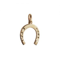 9ct Gold 15x14mm Horse Shoe Pendant or Charm